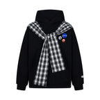 Plaid Badge Hoodie