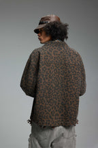 Street Style Color-Blocked Leopard Jacket