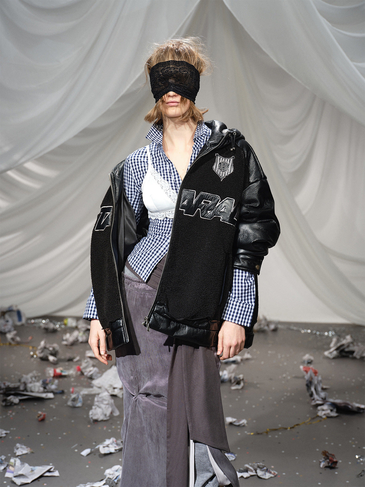 Lamb Wool Spliced Leather Cotton Jacket