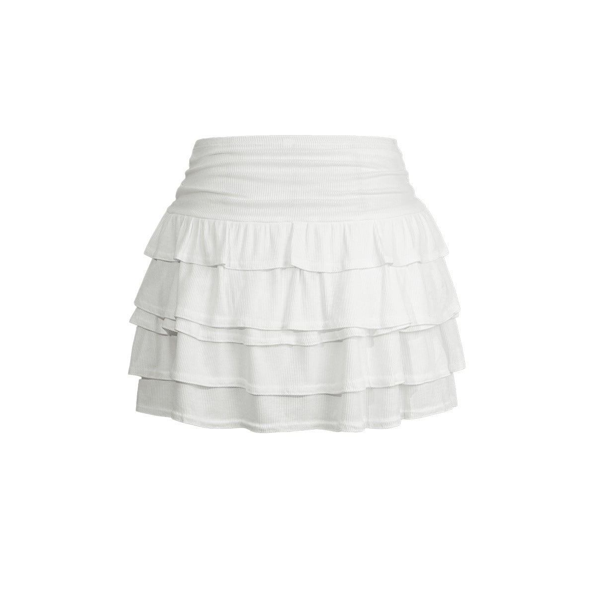 Bohemian Holiday Style Ruffle High-Waist A-Line Skirt