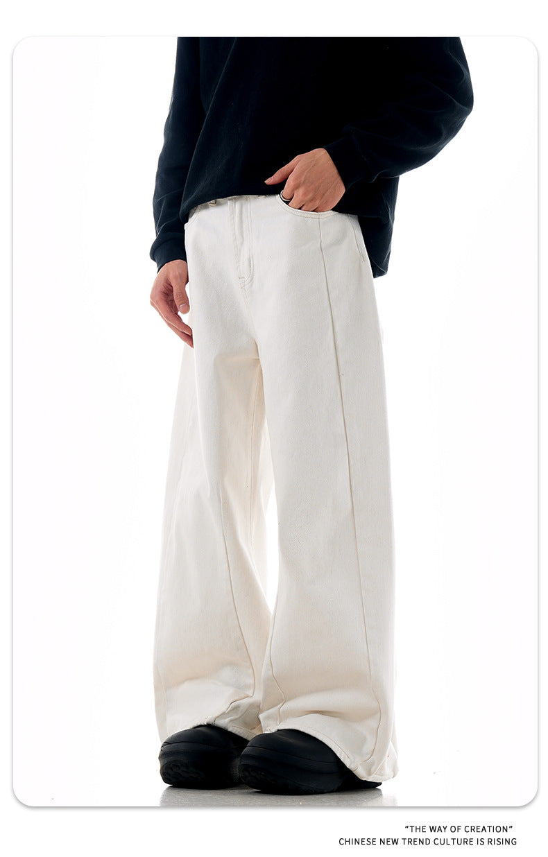 White Tapered Leg Jeans