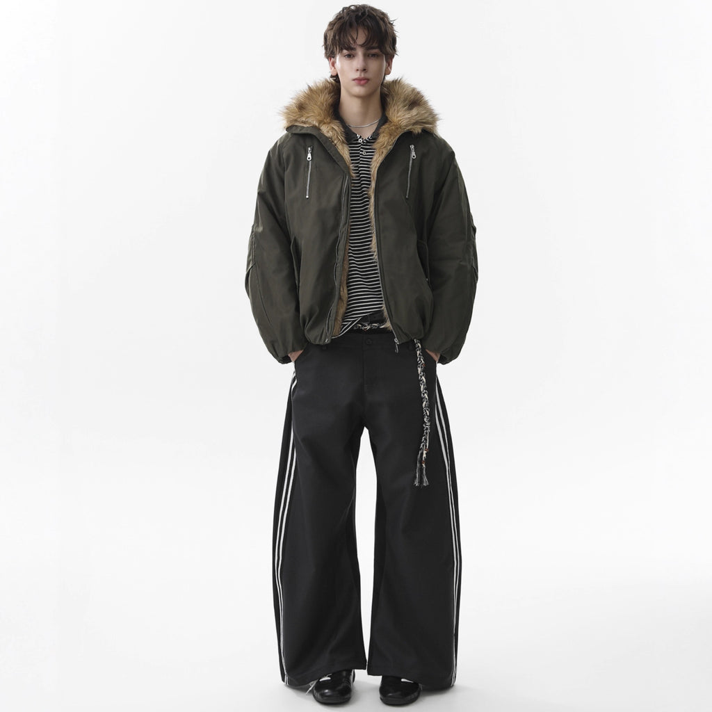 Wool Collar With Cotton Jacket