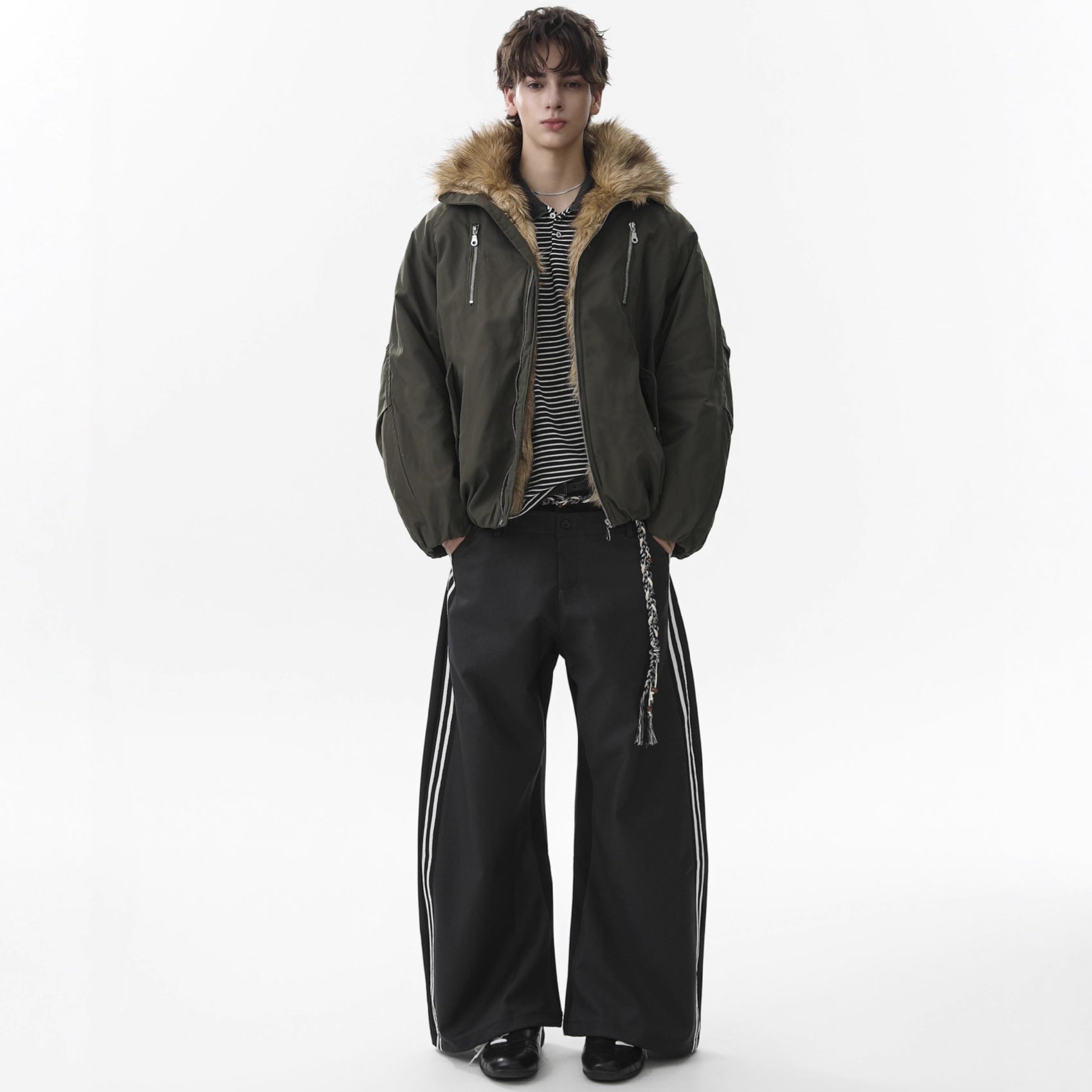 Wool Collar With Cotton Jacket