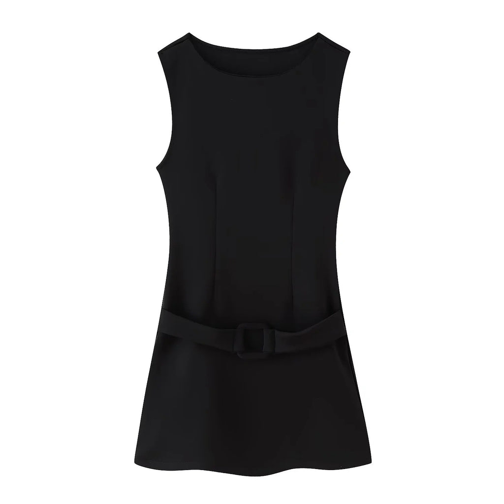 Elegant Fashion Dress with Waist Belt