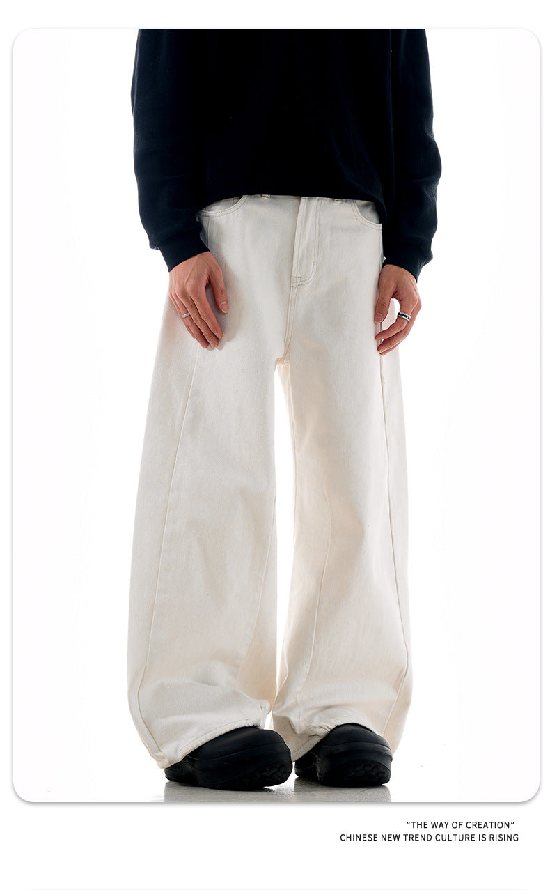 White Tapered Leg Jeans