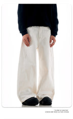 White Tapered Leg Jeans
