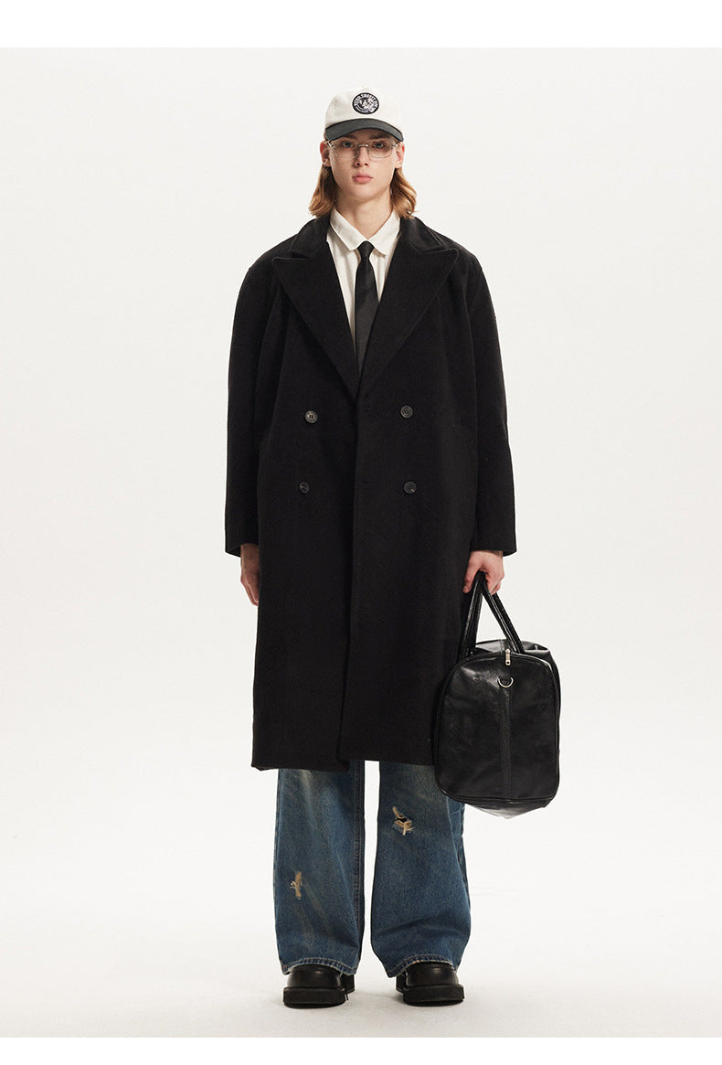 Retro Double-Breasted Wool Coat
