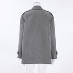 Gray Wool Blazer Coat