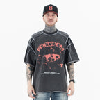 Reversible Design Letter Print Retro T-Shirt