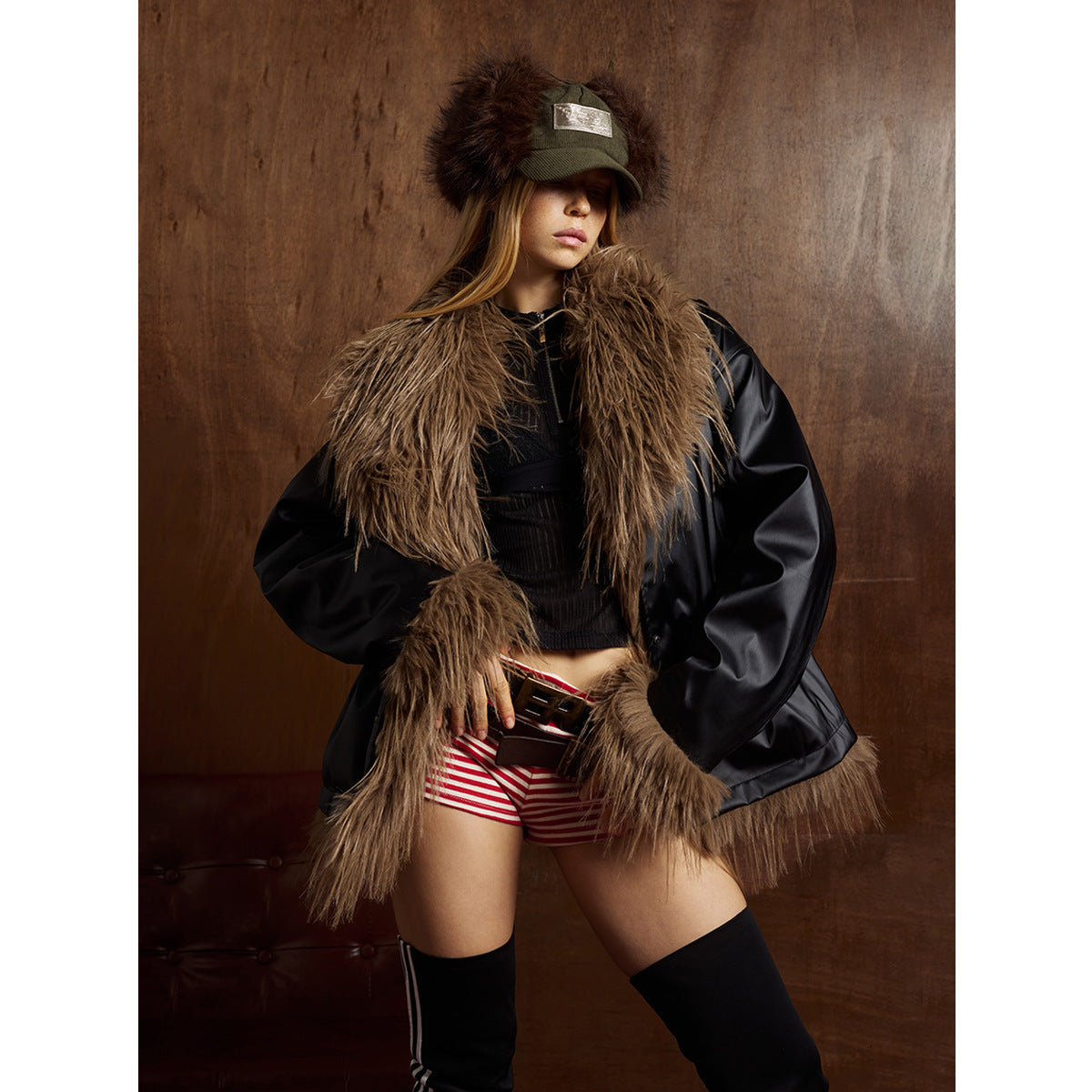 Velvet Cotton Leather Jacket