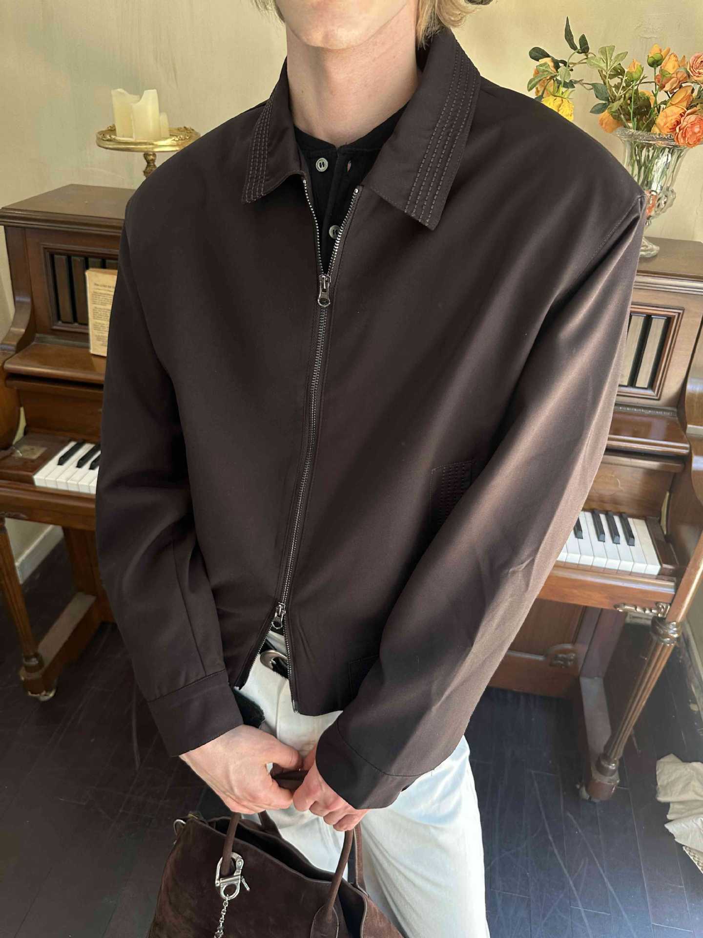 Herringbone Blended Fabric Jacket