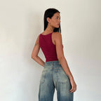 Simple Burgundy Crop Top