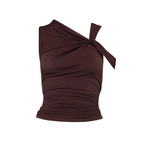 Pleated design slim fit vest top