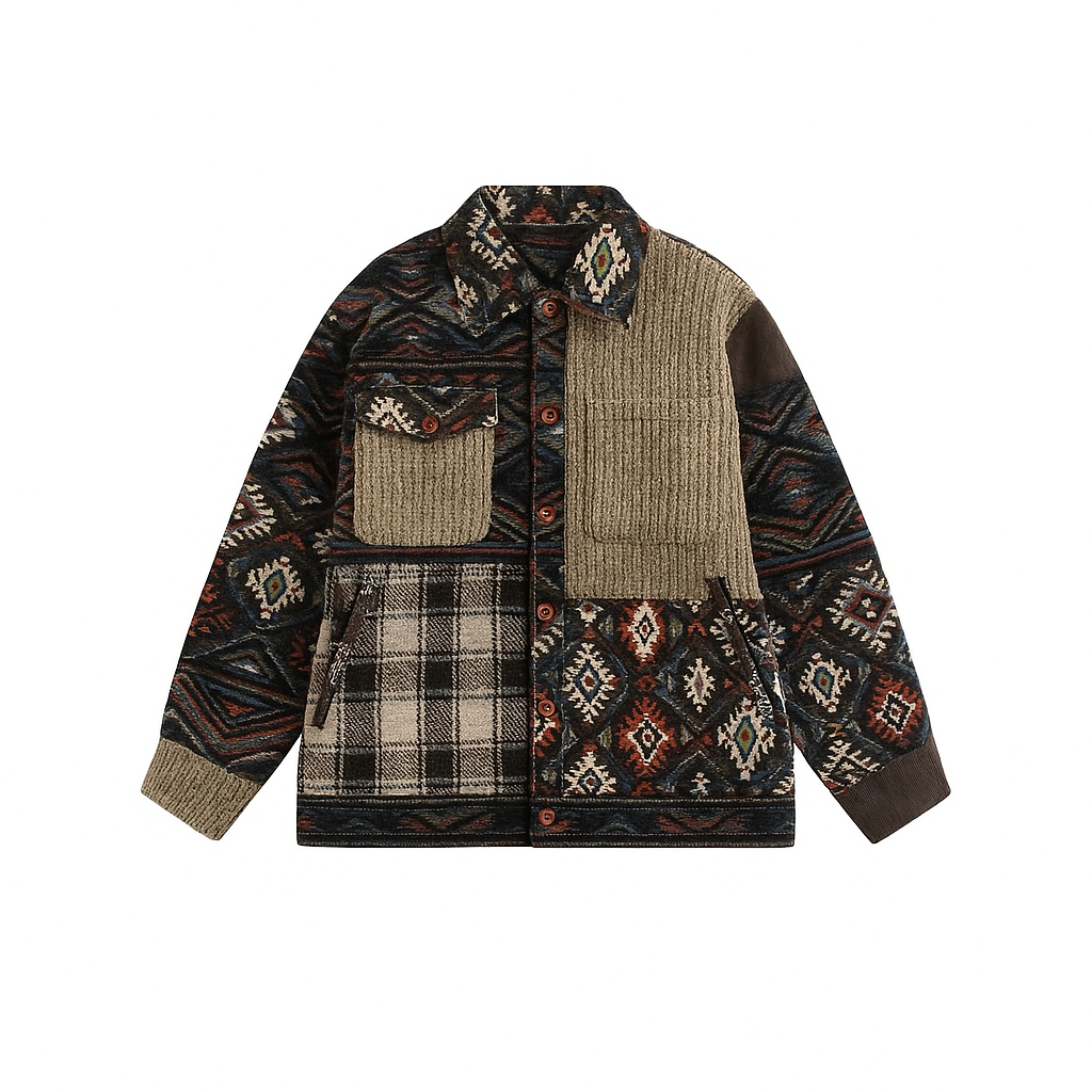 Street Style Ethnic Spliced Jacket